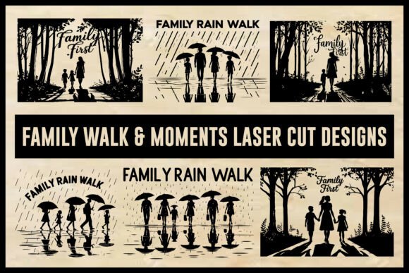 Family Walk Moments Graphics for Crafts
