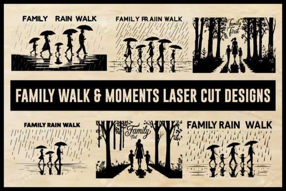 Family Walk Moments Laser Cut Design