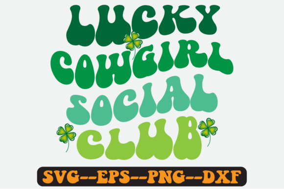 Lucky Cowgirl Social Club Retro Svg: Graphics for Crafts & Branding