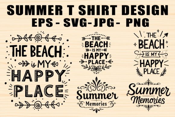 Summer T-Shirt Designs SVG Set